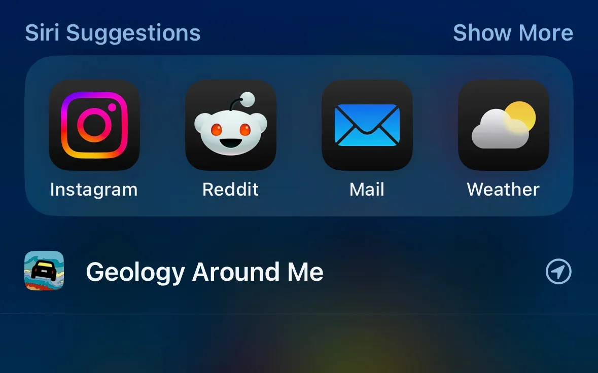 App Intents Siri shortcut for Backseat Geologist