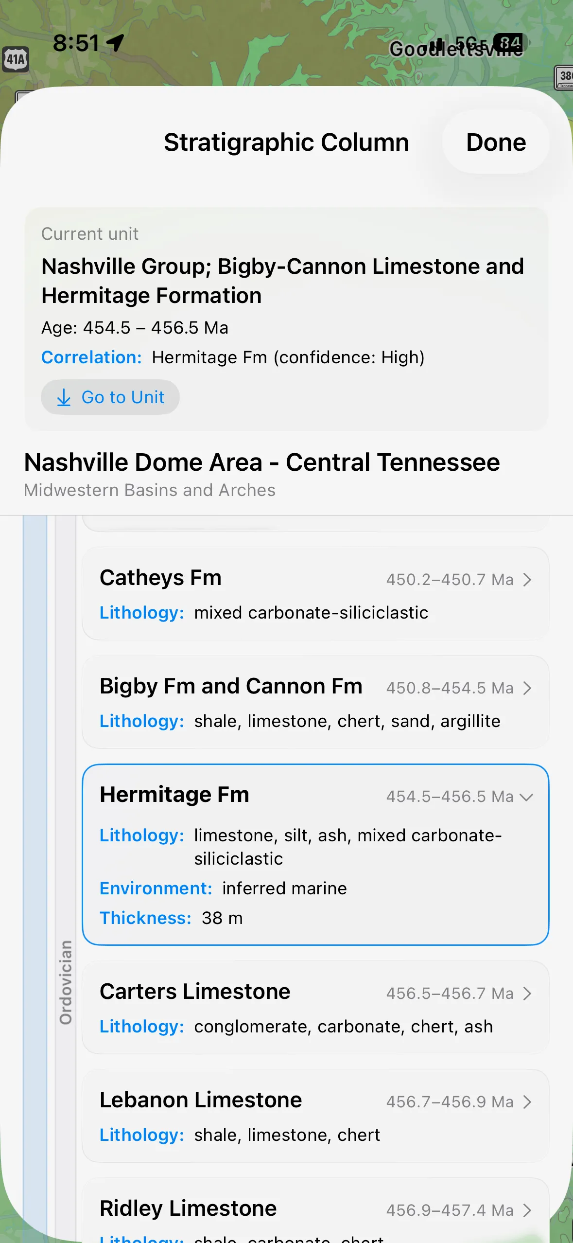 Regional stratigraphic column view feature