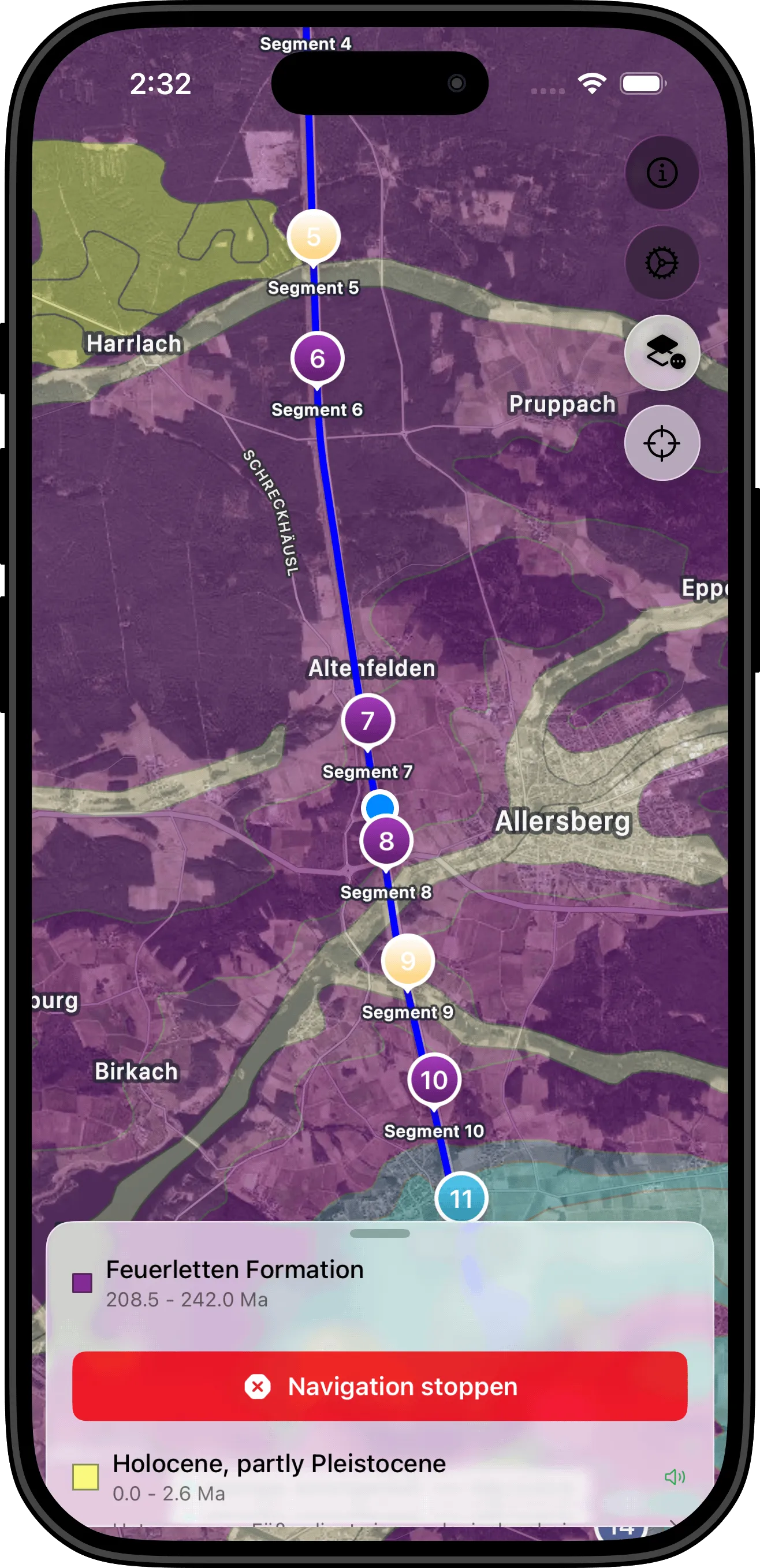 Backseat Geologist App - screenshot 3 - Navigating Northern California