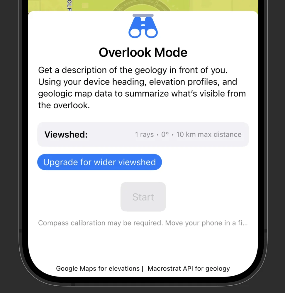 Early prototype of Overlook Mode